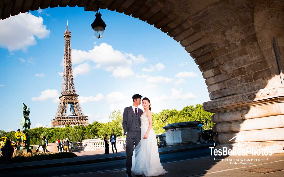 Shooting photo couple de mariage Paris