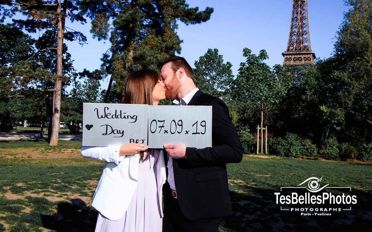 Séance photo de demande en mariage à Paris, shooting demande en mariage à Paris en Love Session